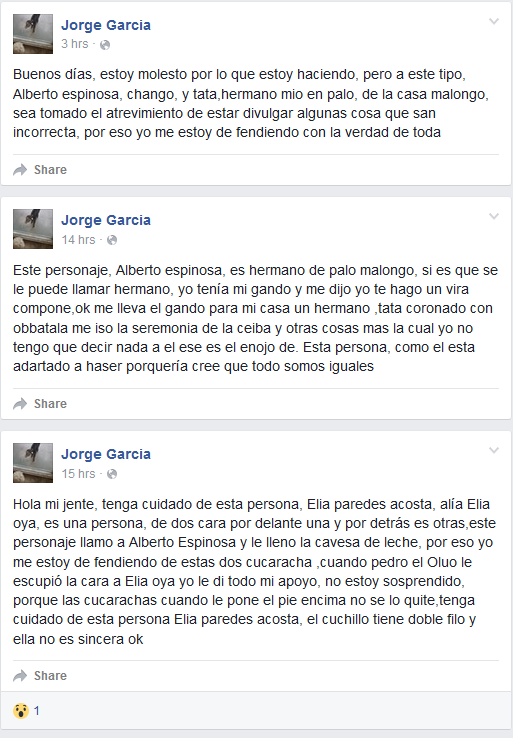 Facebook De Jorge Garcia - Comentario 3
